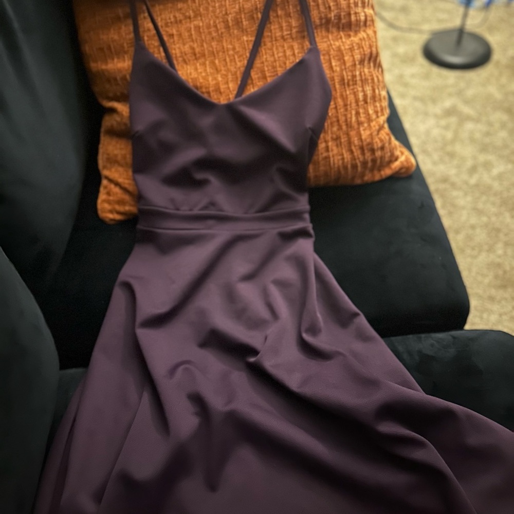 Elegant Purple Spaghetti Strap Dress